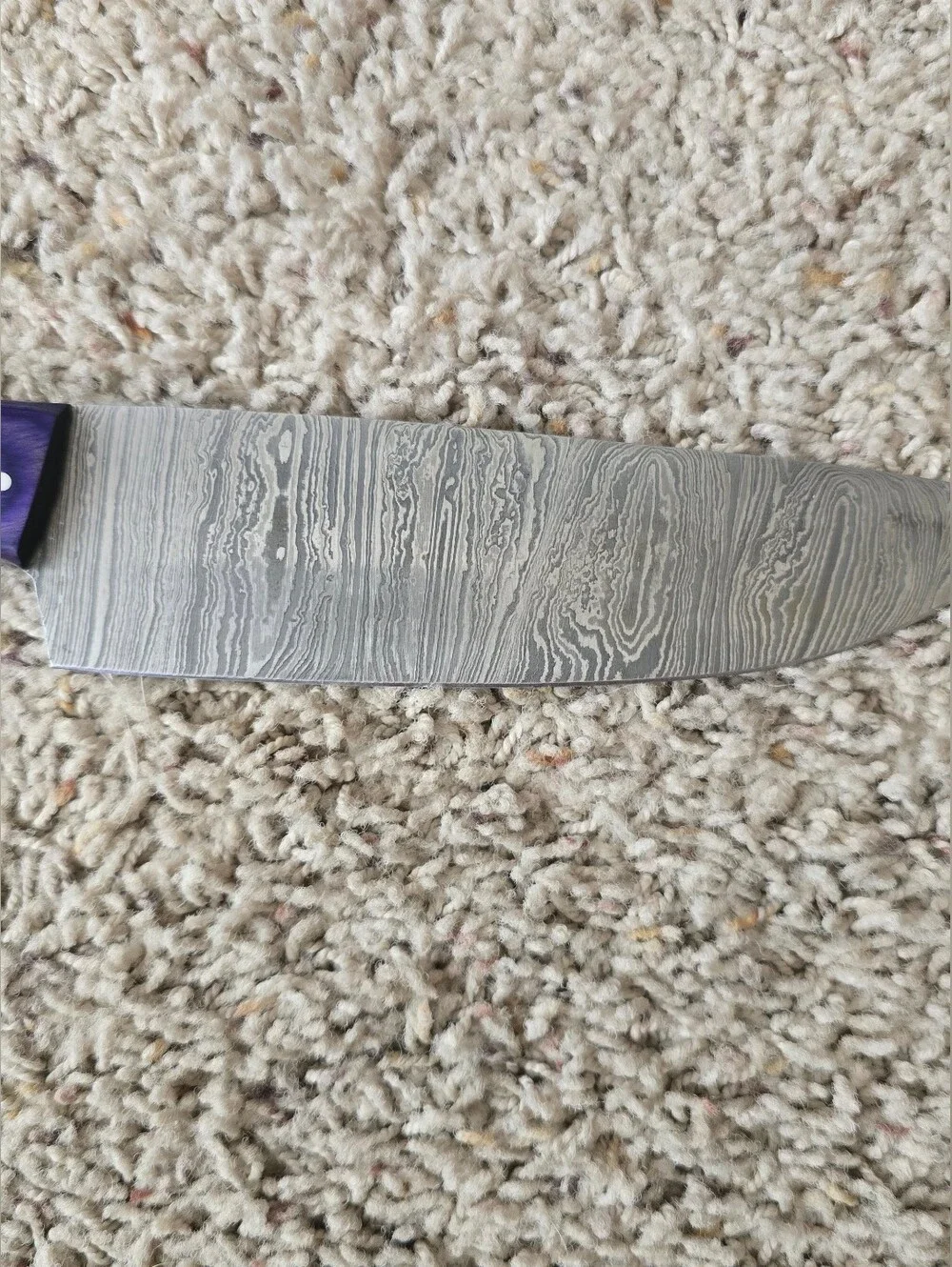 Damascus Chef Knife with Multicolor Wood Handle
